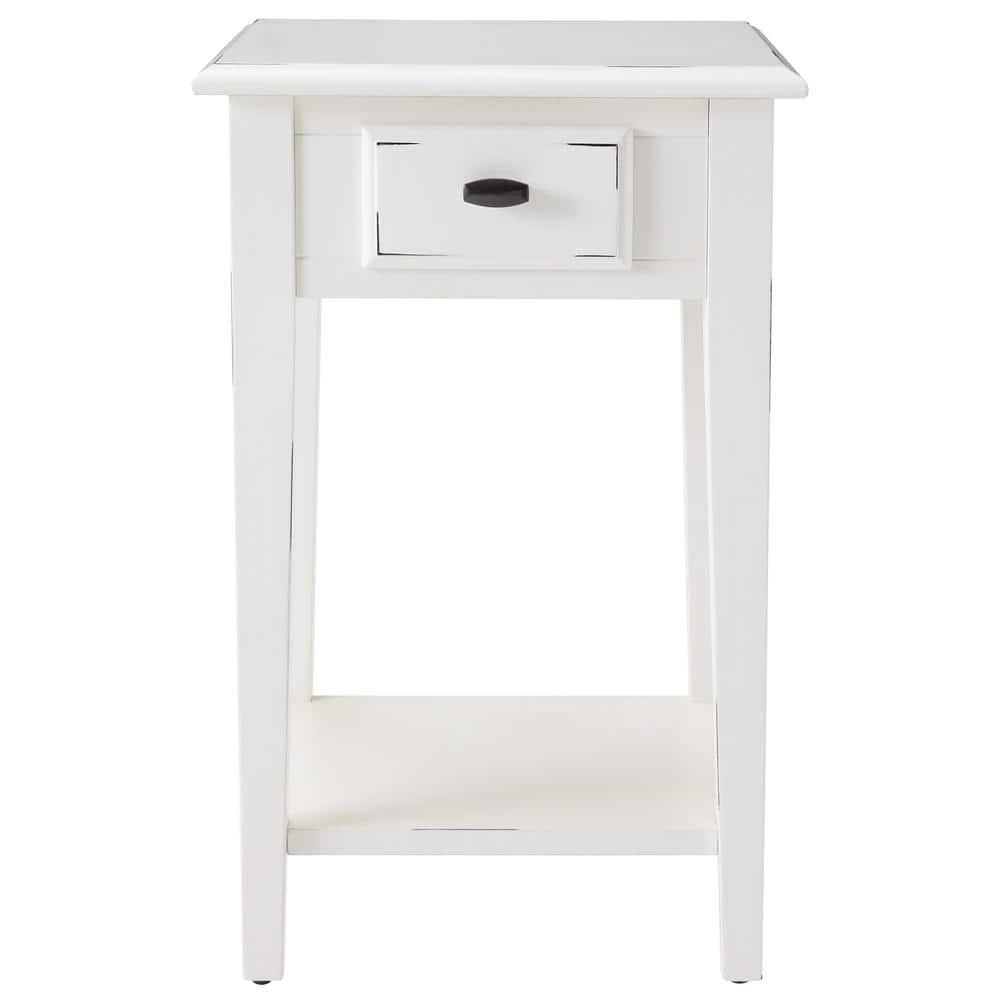 Leick Home Haven Ridge Square End Table in Farmhouse White