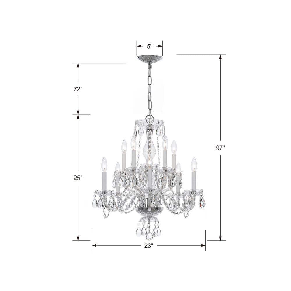 Crystorama Lighting Traditional Crystal 10 - Light Chandelier in  Polished Chrome