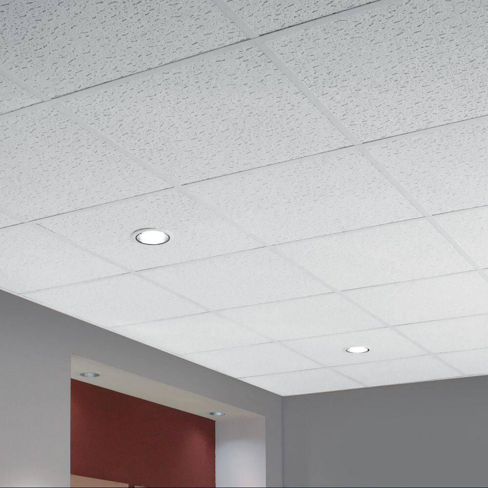 Armstrong 2x2 TEXTURED Acoustic Ceiling Tiles for Suspended Ceiling Grids, 16-tiles per pack, White