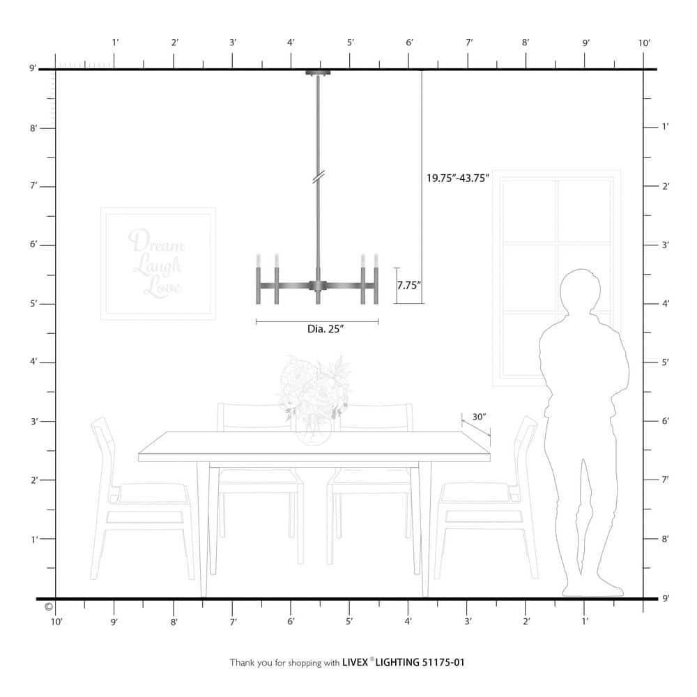 Livex Lighting Copenhagen 5 - Light Chandelier in  Antique Brass