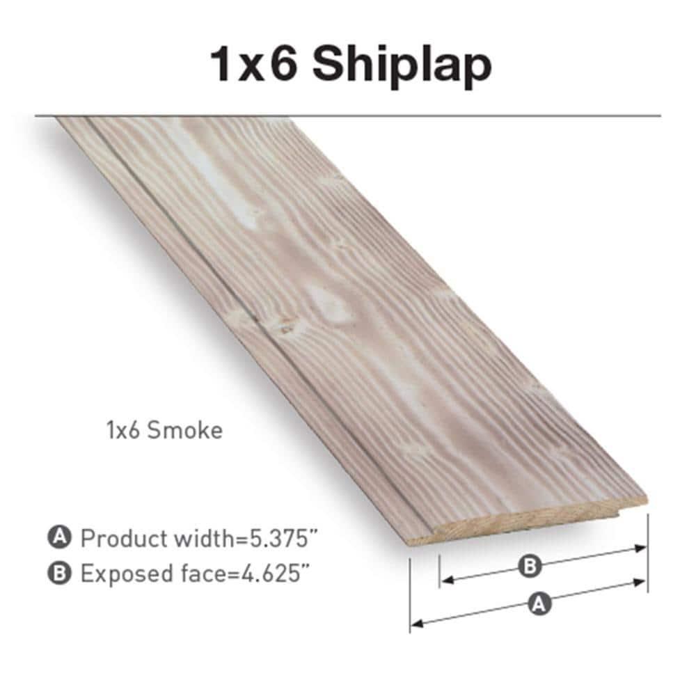 Edge 1 in. x 6 in. x 8 ft. Charred Collection Shiplap Pine Board