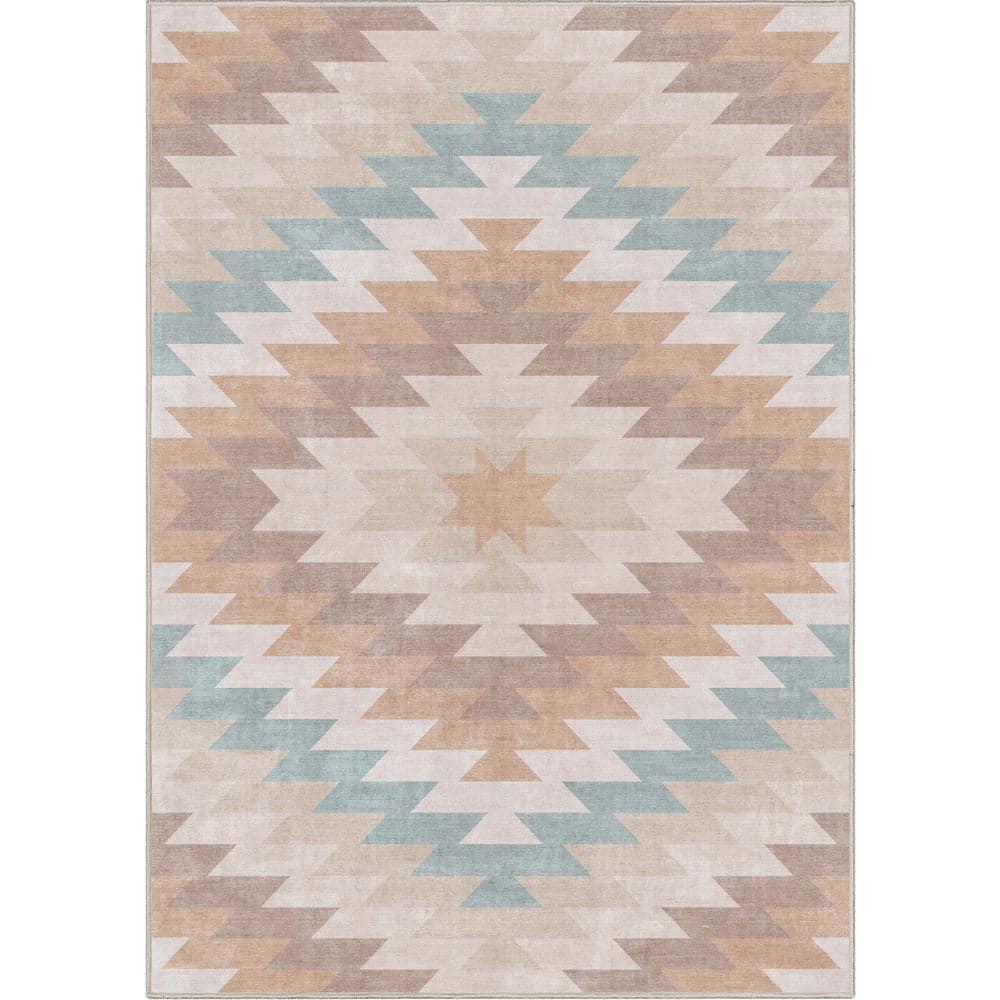 Kehr Albuquerque Southwestern Flatweave Beige Area Rug