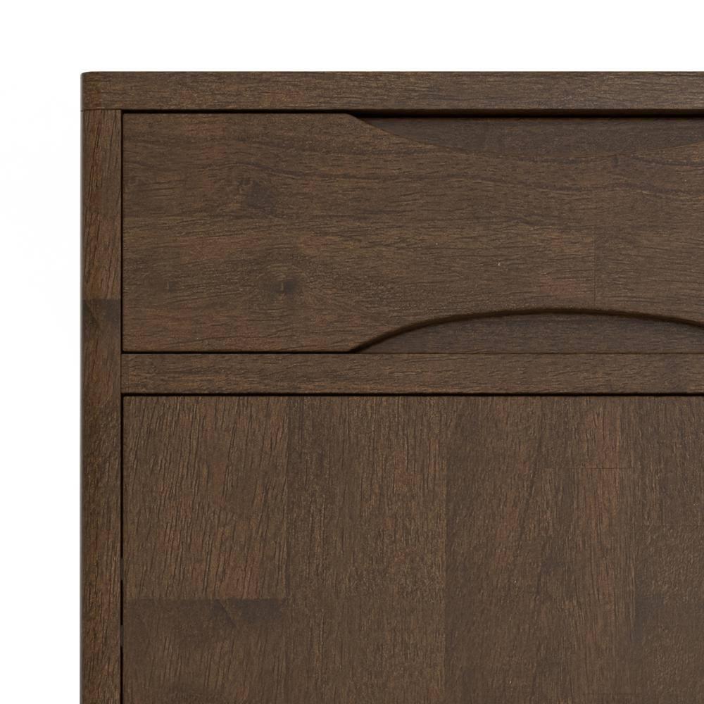Simpli Home Harper 40"W Solid Wood 2-Shelf Mid-Century Modern Entryway Storage Cabinet with 2 Drawers