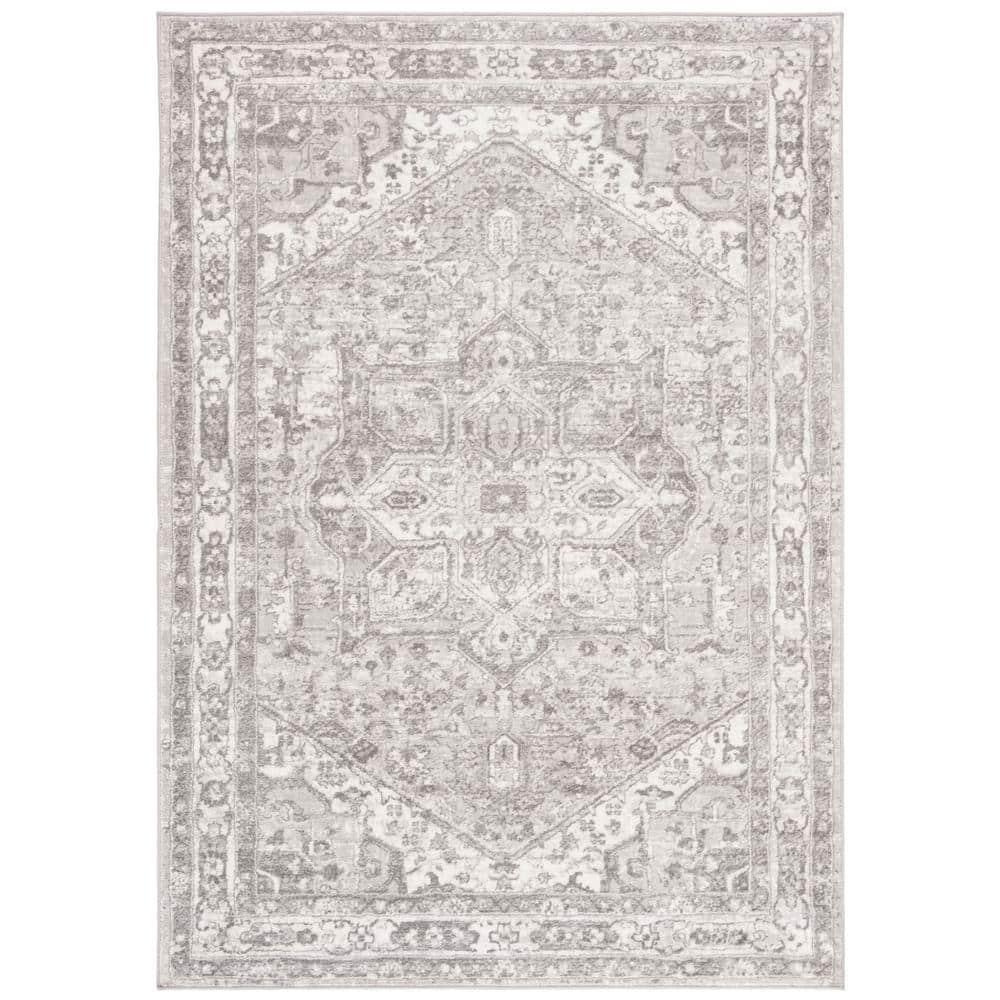 Brentwood BNT852 Power Loomed Indoor Area Rug - Cream/Grey - 4'x6' - Safavieh