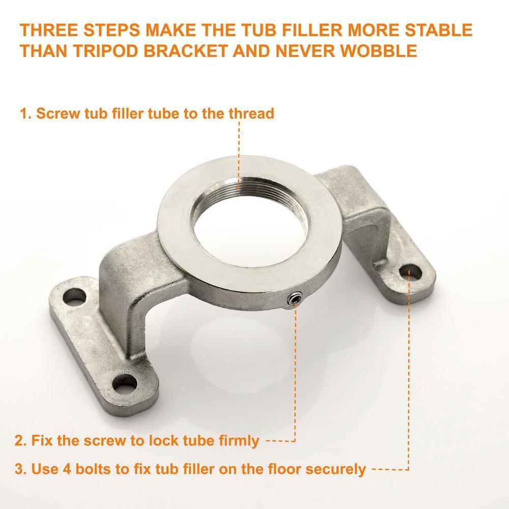 Double Handle Floor Mounted Freestanding Tub Filler With Handshower