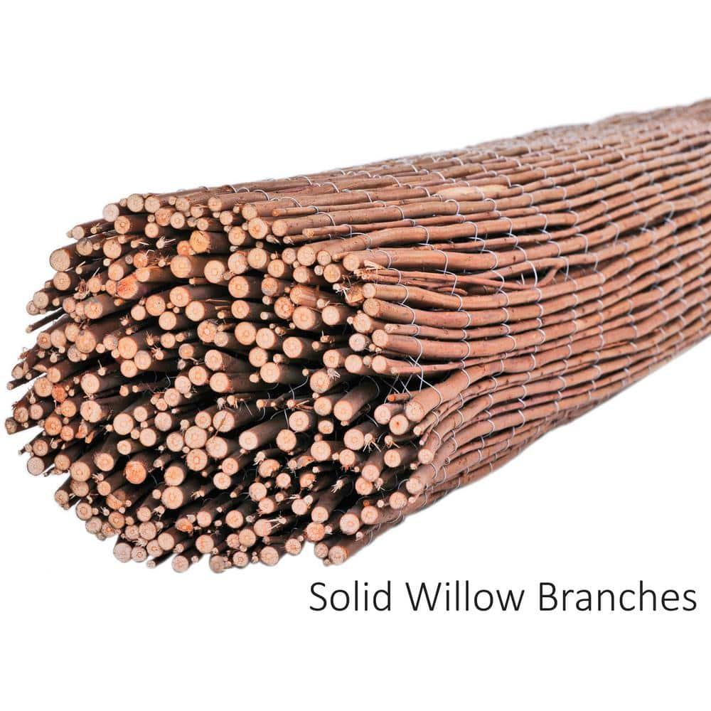Backyard X-Scapes Natural Willow Rolled Panel Fence Decorative Fencing Natural 6' H x 16' L