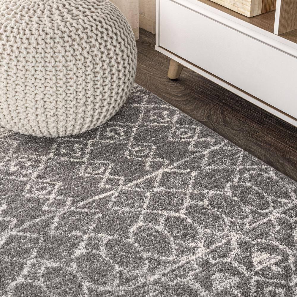8'x10' Izil Moroccan Beni Souk Area Rug, Gray/Cream - JONATHAN Y