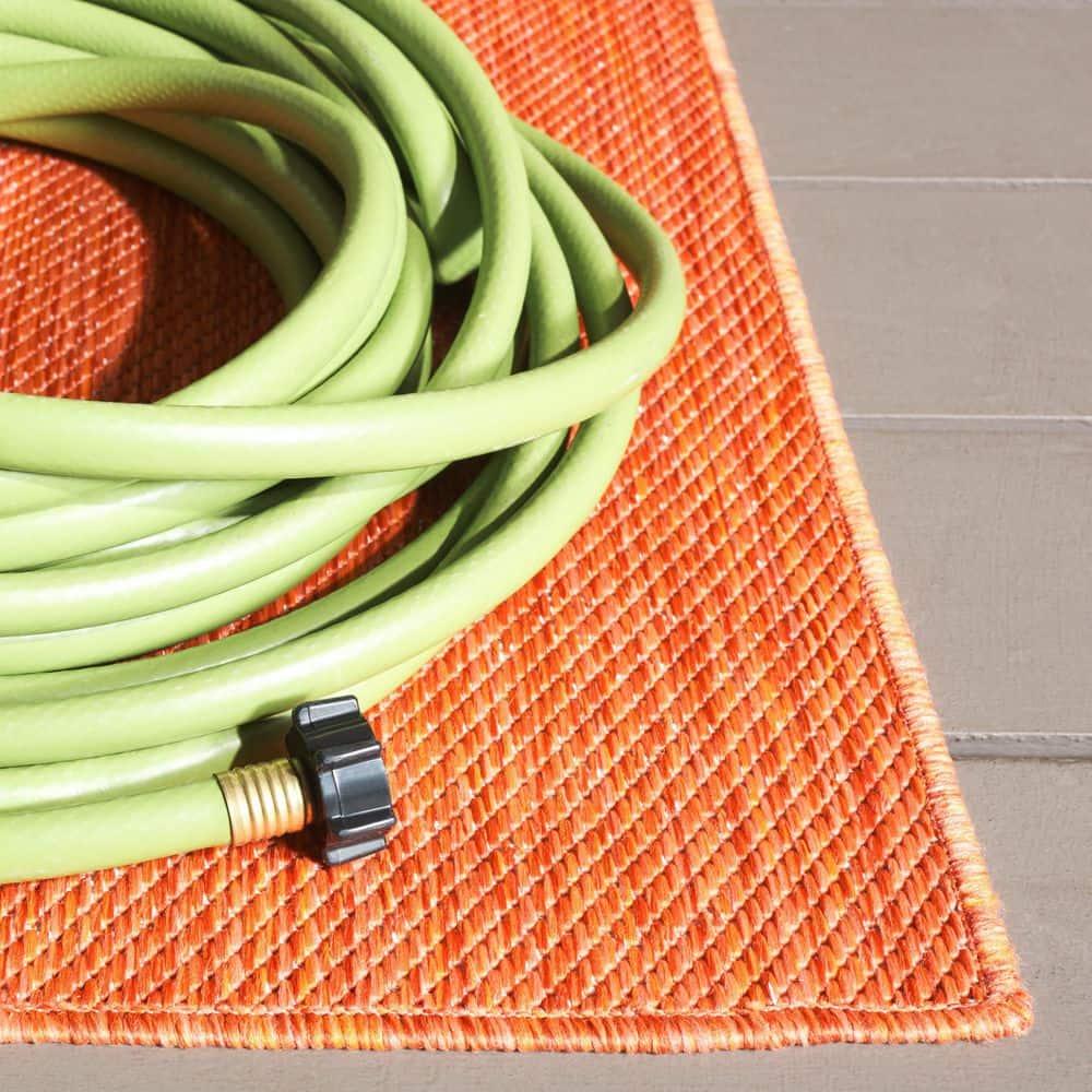 Beach House BHS274 Machine Made Loomed Area Rug - Orange - 9' X 12' - Safavieh