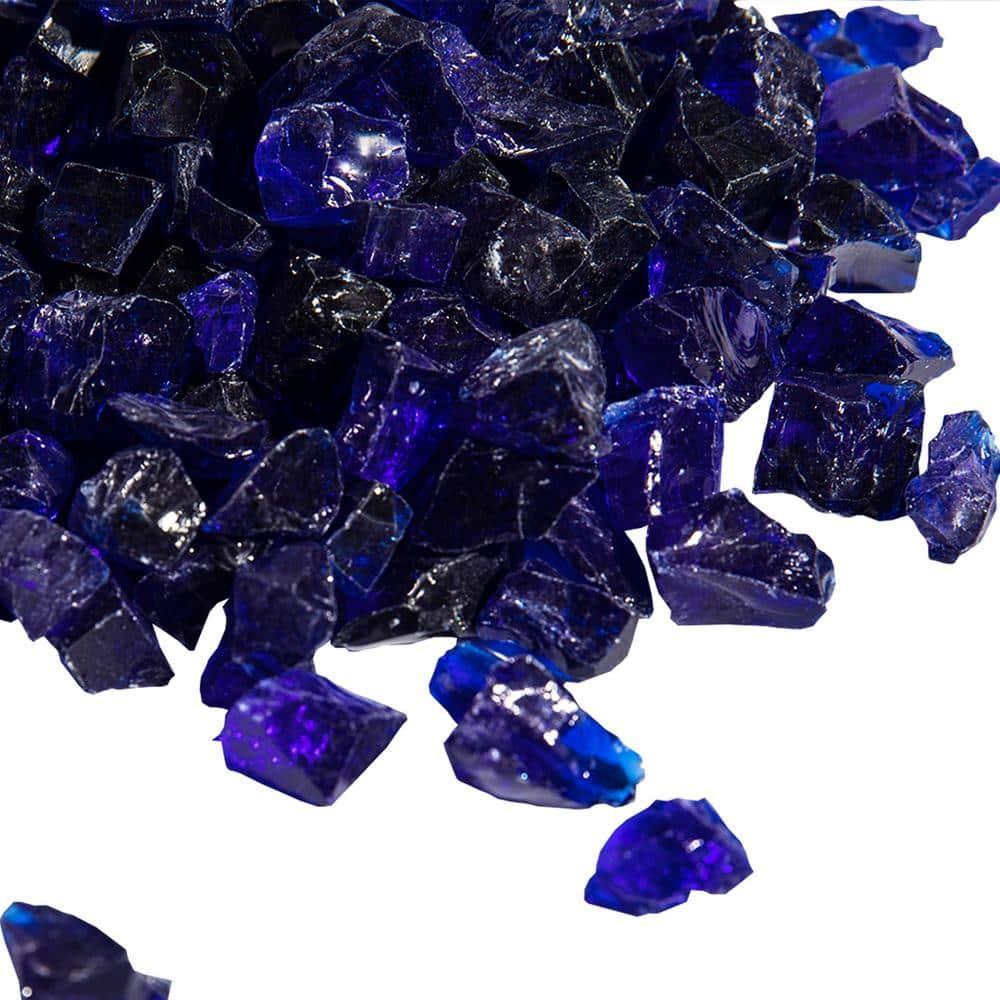 Teamson Home 1/2 Inch Reflective Fire Glass for Fire Pits 9 lb / 4 kg Bag, Blue