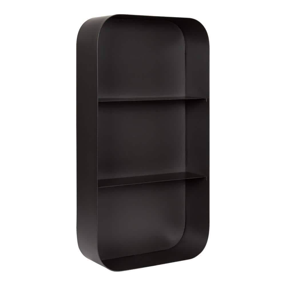 Kate and Laurel Armenta Metal Wall Shelf, Gray 16x28