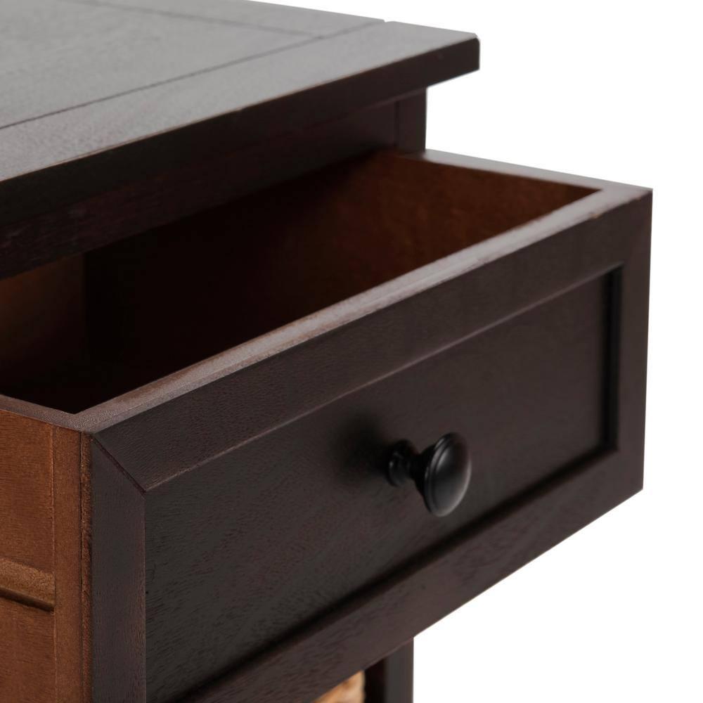 Carrie Side Storage Side Table - AMH5700F - Brown - Safavieh Couture
