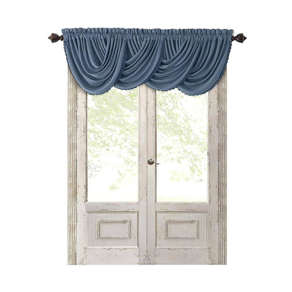 PALEYI 52" x 36" All Seasons Waterfall Window Valance