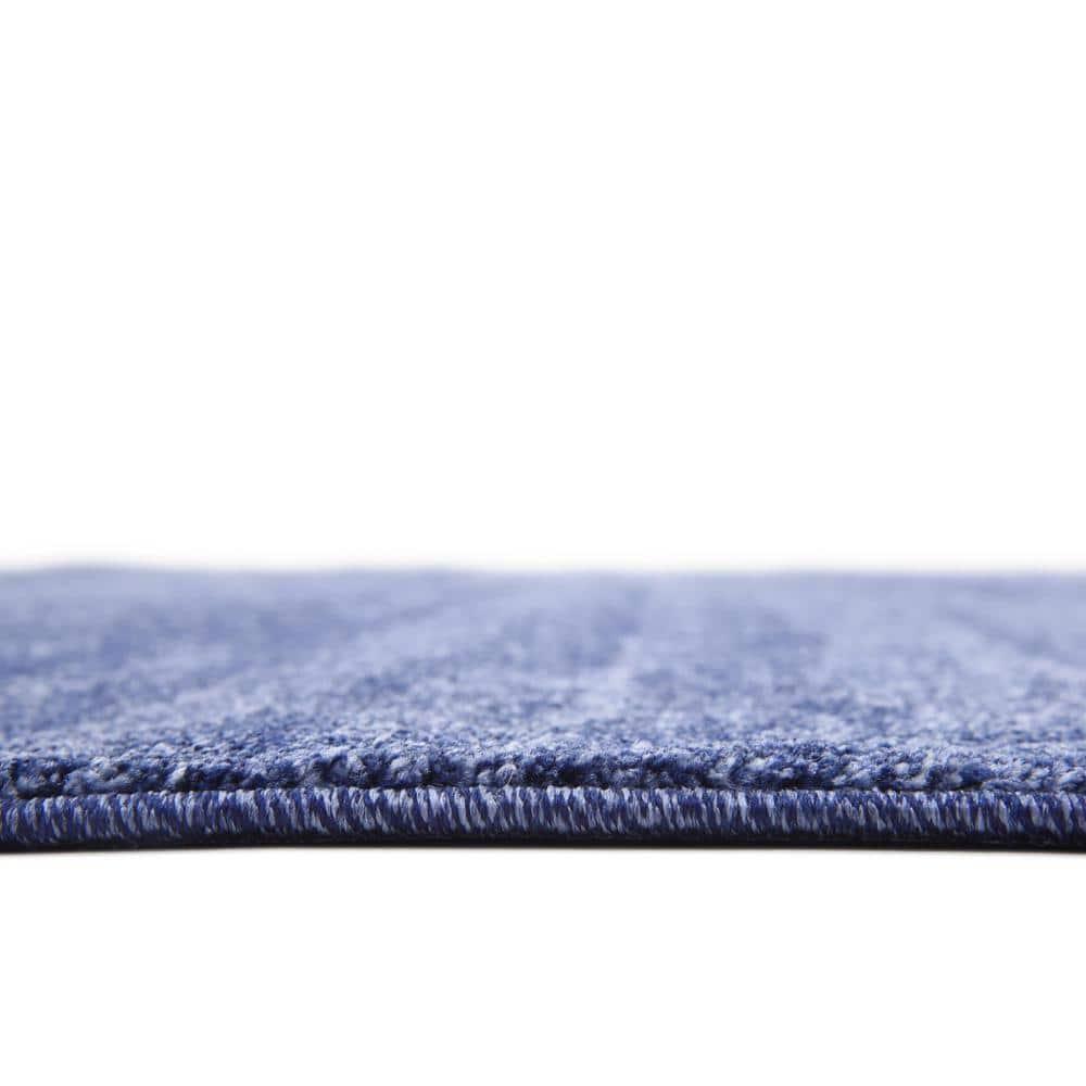 Unique Loom Del Mar Collection Area Rug - Lucille (7' 10" Square, Navy Blue/ Ivory)