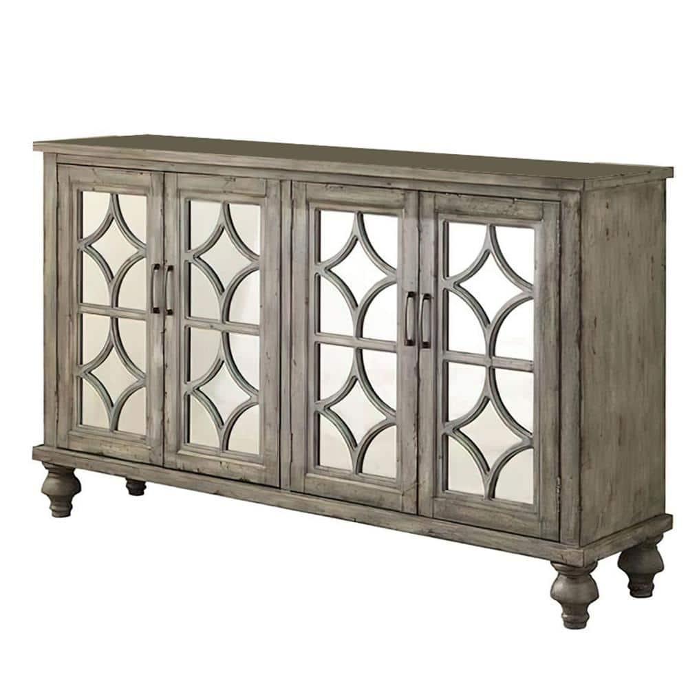 60" Velika Accent Table Weathered Gray - Acme Furniture