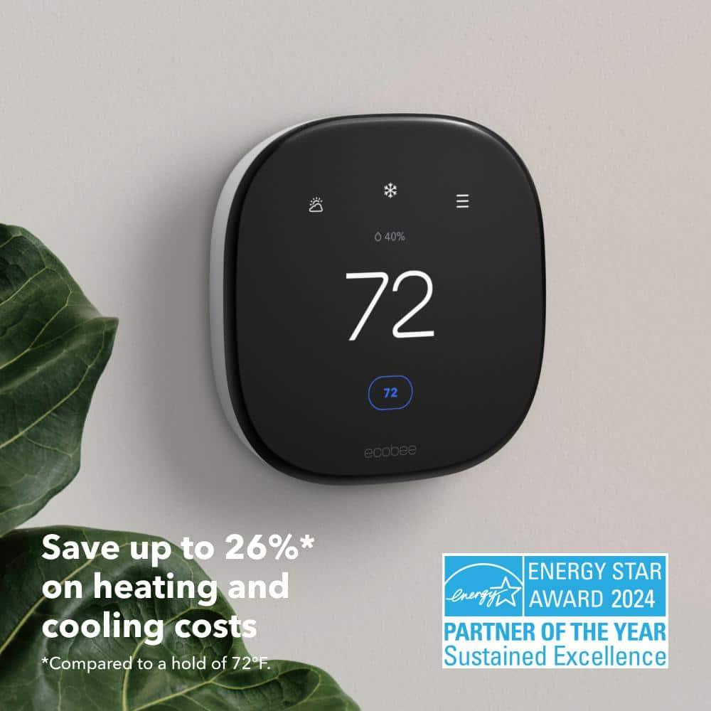 ecobee Smart Thermostat Enhanced: Energy Star Certified, Compatible with Alexa & Google Assistant, 3-Year Warranty