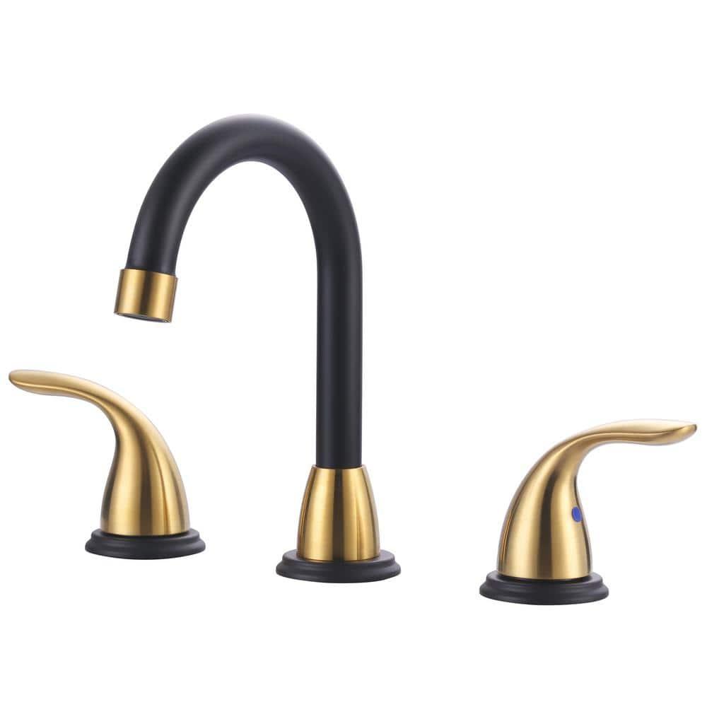 8 Inch Widespread Double Handle Bathroom Faucet With Pop-Up Drain Kit