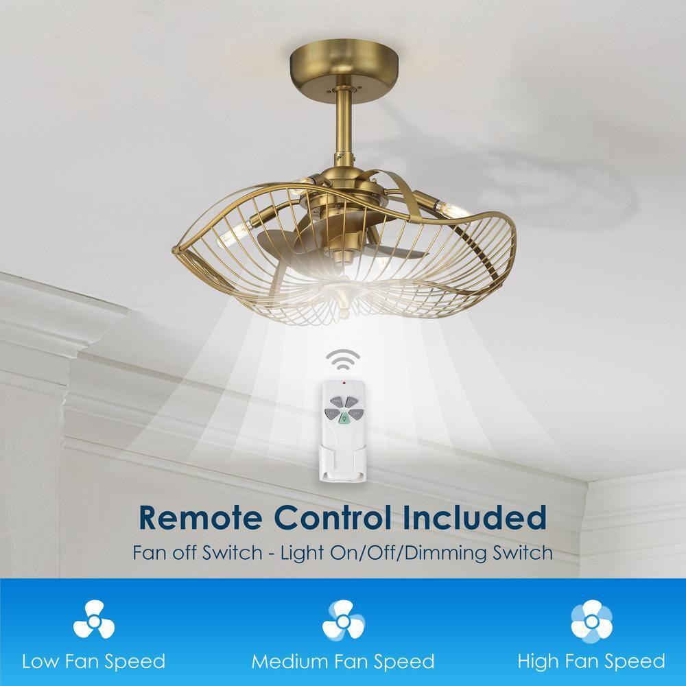 22" Akoni 3 - Blade Ceiling Fan with Light Kit Included