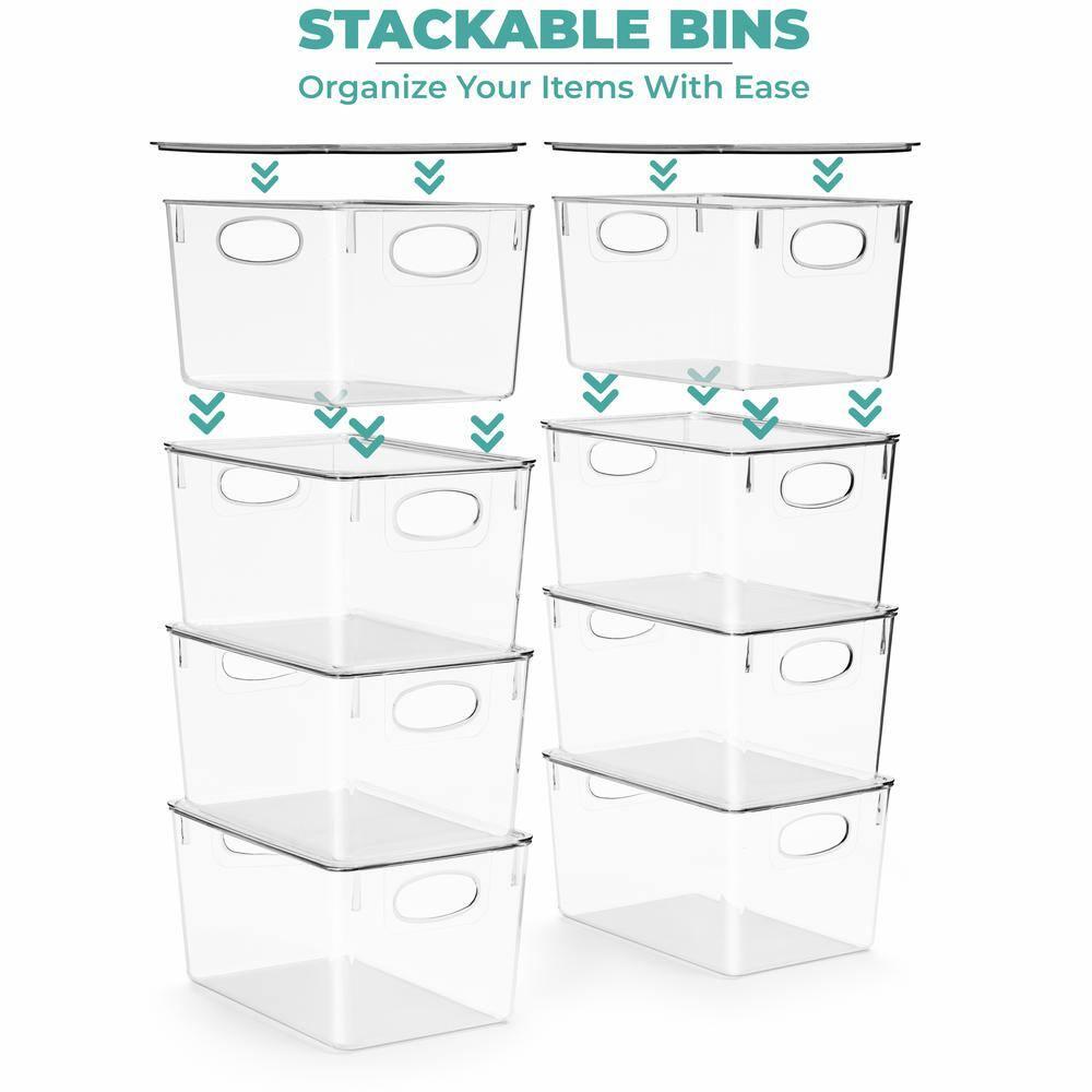 Sorbus Sorbus Large Clear Kitchen, Pantry, and Fridge Storage Bins with Lids 8 Pack