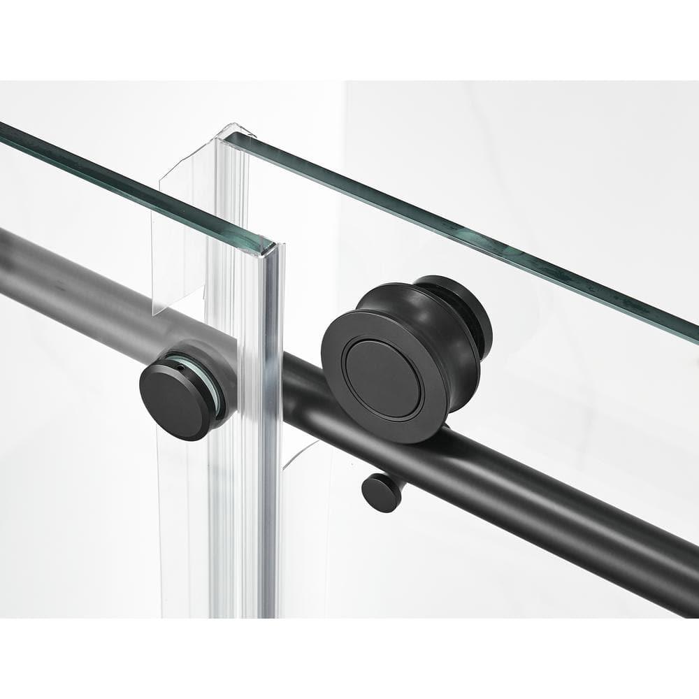 ANZZI SD-AZ13-01MB Madam Series 48" W x 76" H Single Sliding Semi-Frameless Shower Door