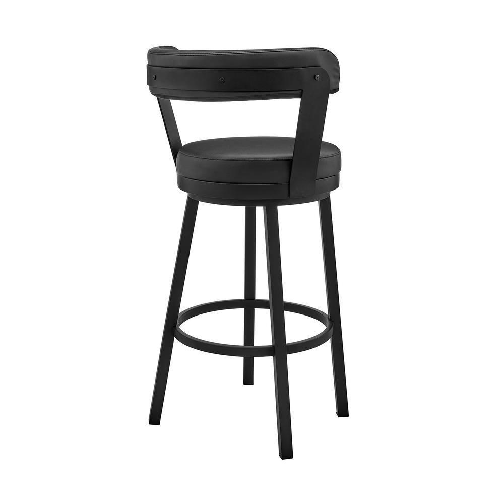 Armen Living Bryant Swivel 30 in. Faux Leather Bar Stool