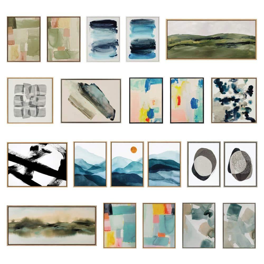 Kate & Laurel All Things Decor 18"x40" Sylvie Emerald Blush Framed Canvas by Amy Lighthall White