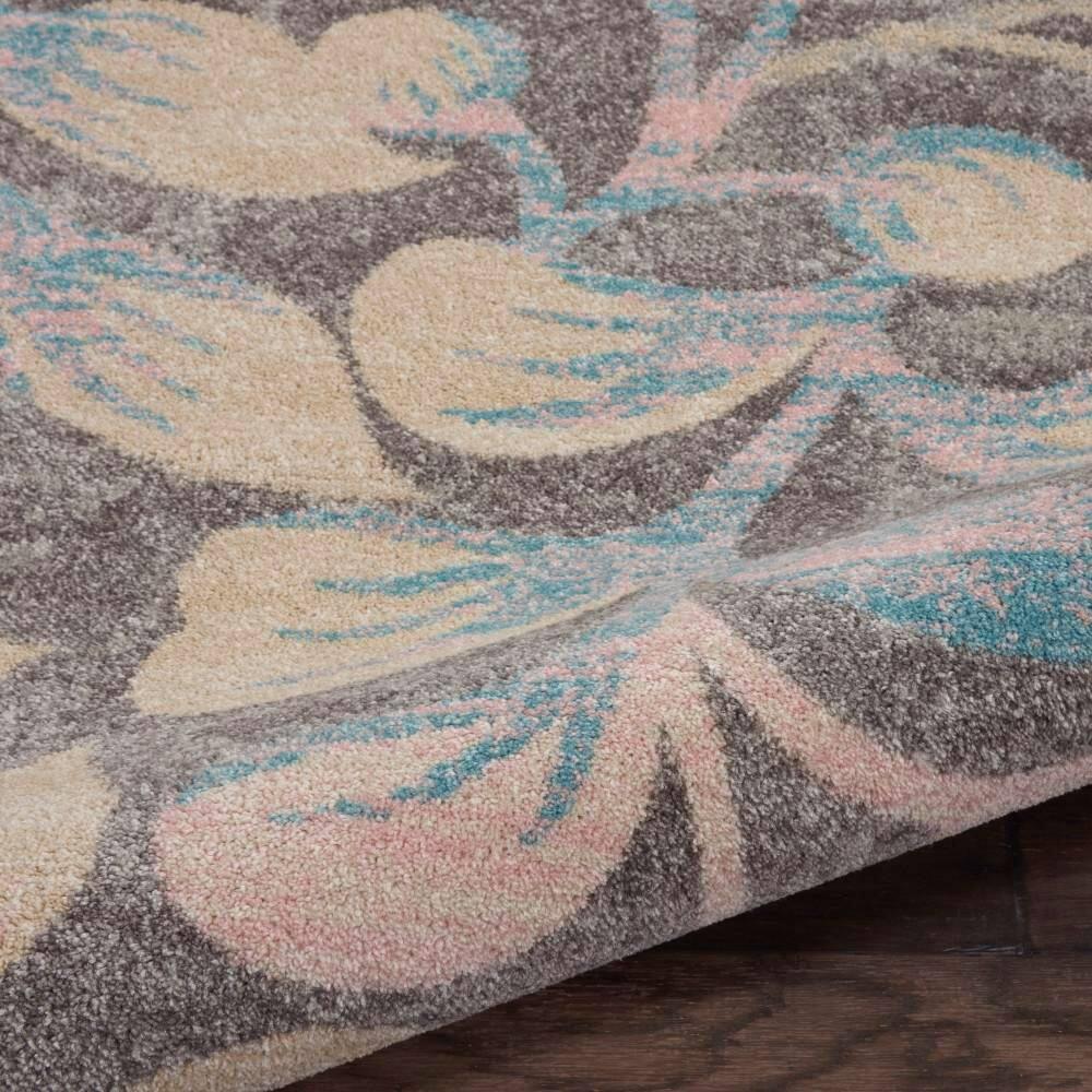 Nourison Tranquil 8' X 10' Grey/Beige Area Rug Contemporary Botanical Vine and Bloom by Nourison