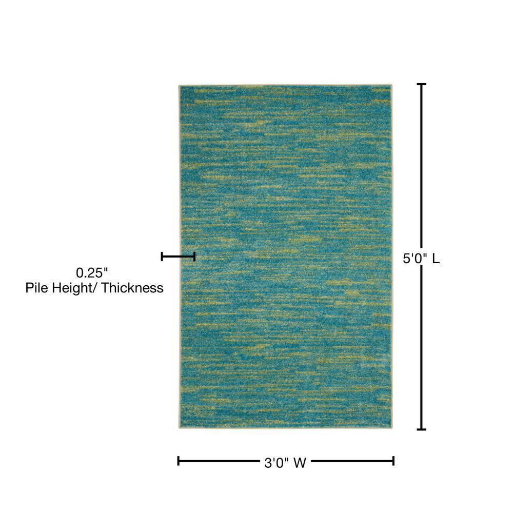 Nourison Nourison Essentials NRE01 Indoor/outdoor Area Rug - Blue Green 3' x 5'