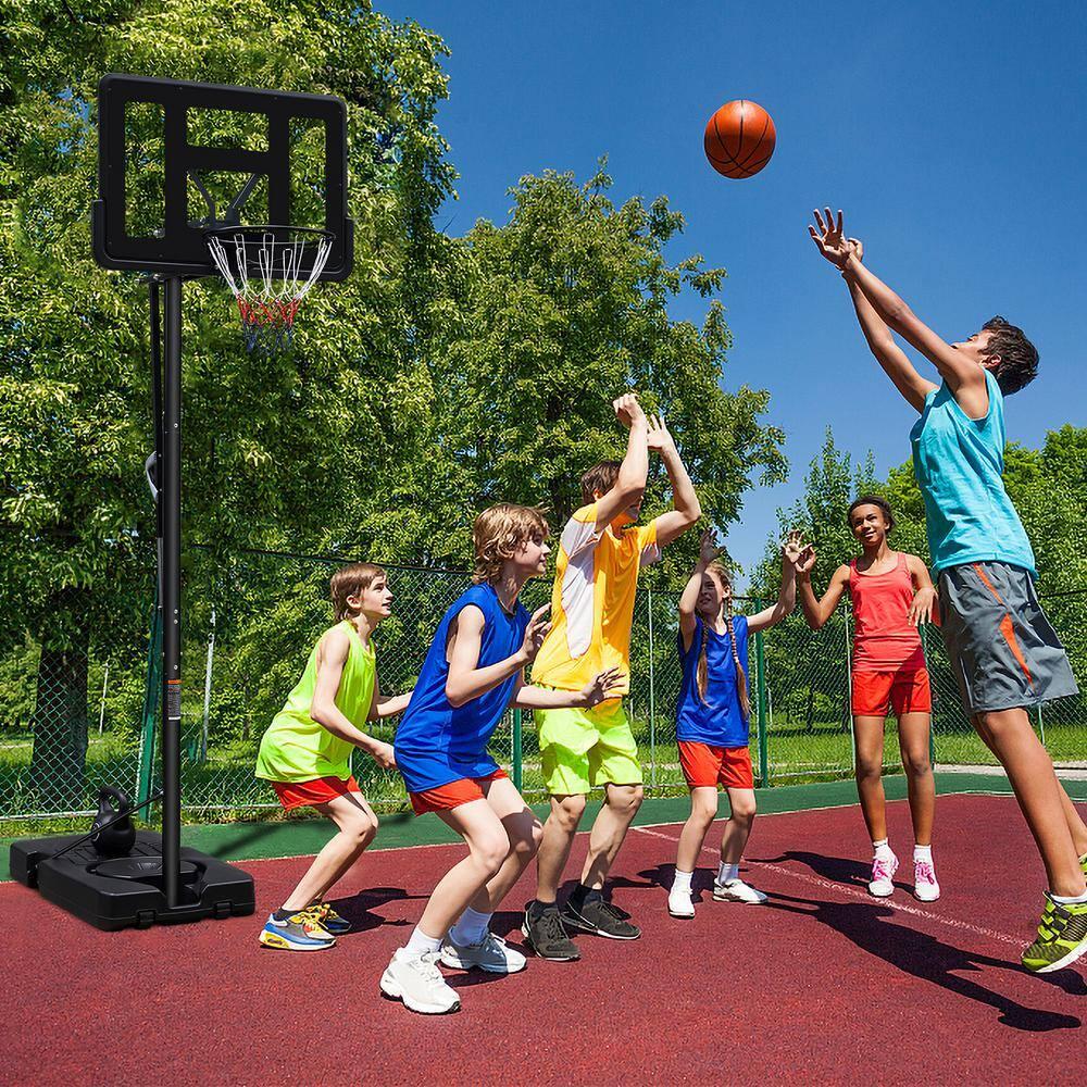 HLILish Teenagers Portable Basketball Hoop Height Adjustable Basketball Hoop Stand 7.5Ft - 10Ft With 44 Inch Backboard And Wheels For Adults Teens