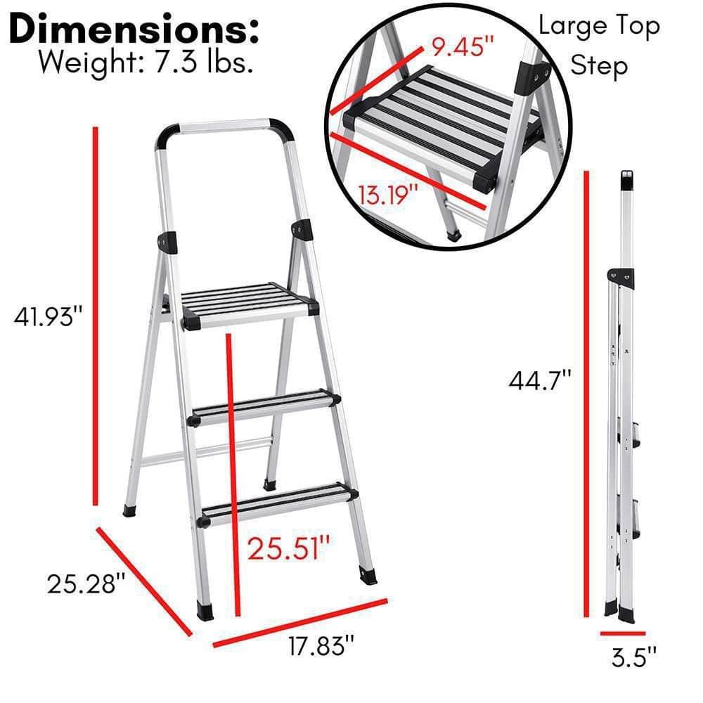 BirdRock Home 2 - Step Plastic Folding Step Ladder