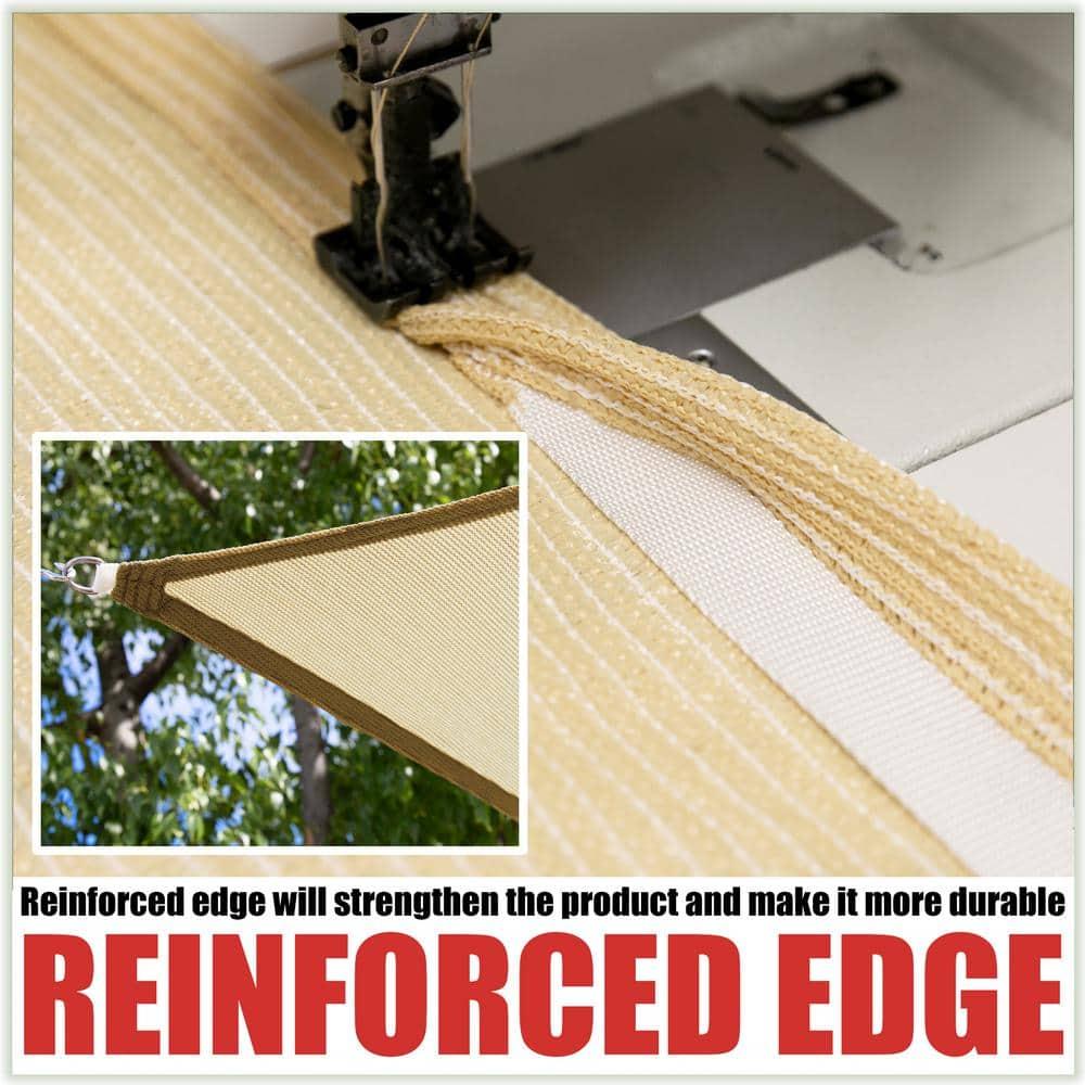 8 ft. x 10 ft. Beige Rectangle Sun Shade Sail Canopy Fabric Cloth