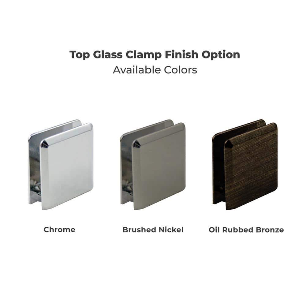 Milan Stationary glass shower Door 30 x 76 inch Clear Glass Oil Rubbed Bronze Finish 3/8" by Fab Glass and Mirror