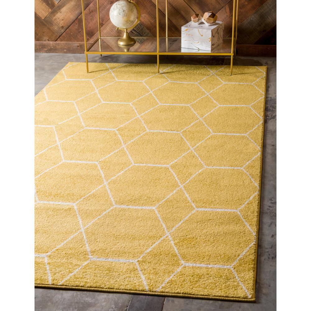 Unique Loom 5' 0 x 8' 0 Trellis Frieze Geometric Yellow Area Rug