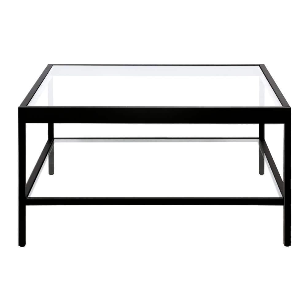 Evelyn&Zoe Alexis 32" Wide Square Coffee Table, Blackened Bronze