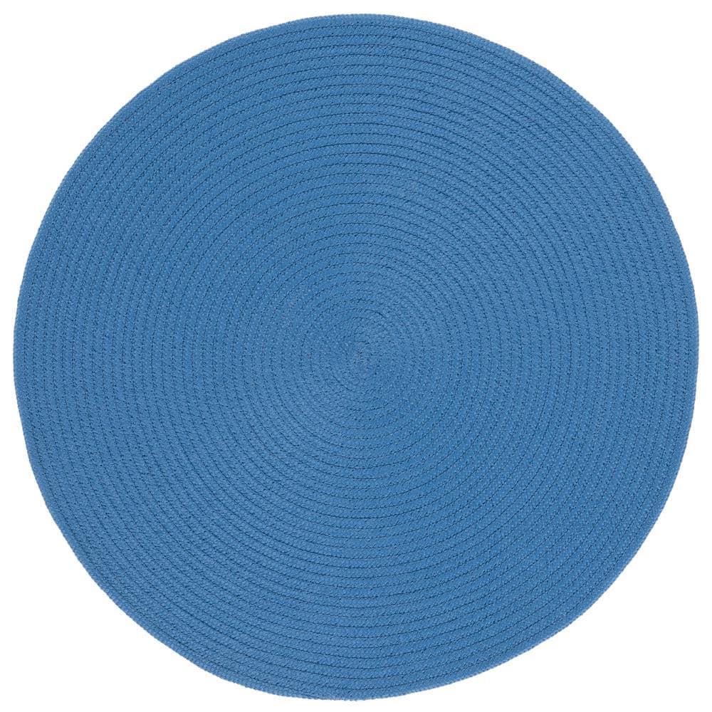 Braided BRD402 Hand Woven Area Rug - Blue - 3' round - Safavieh.