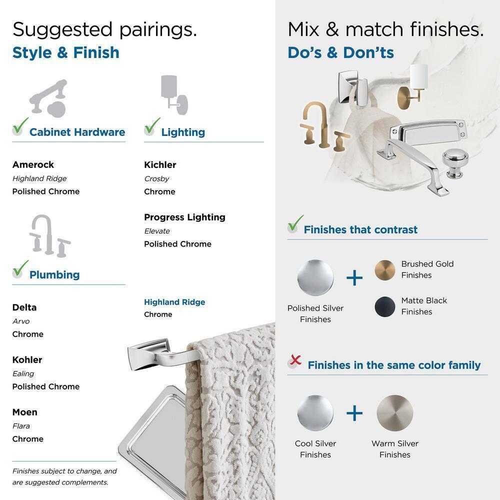 Amerock Highland Ridge Chrome Closed Towel Ring