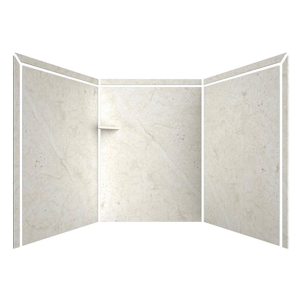 FlexStone Adaptable 60"W x 60"D x 80"H Alcove Shower Surround