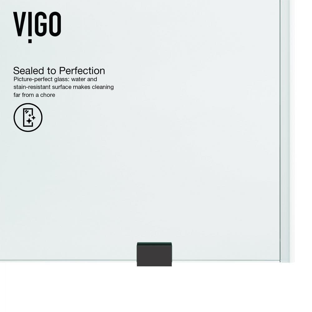 VIGO Elan Frameless Sliding Shower Door Matte Black 52" to 56" W x 74" H Matte,N/A
