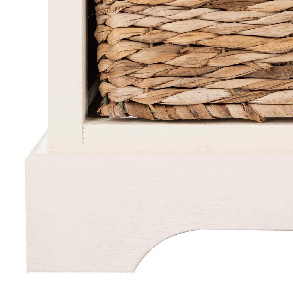 Herman Storage Unit with Wicker Baskets - Distressed Cream - Safavieh.