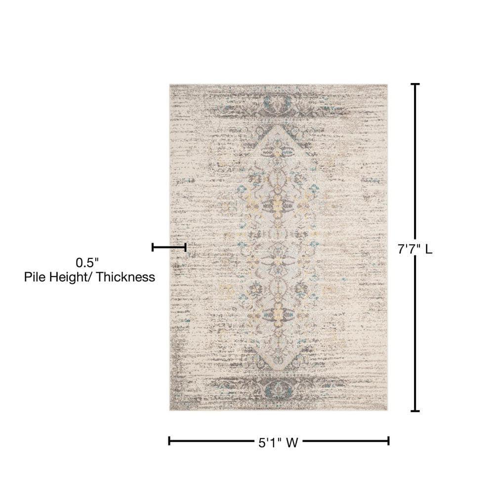 Monaco MNC209 Power Loomed Indoor Area Rug - Grey/Multi - 5'1"x7'7" - Safavieh.