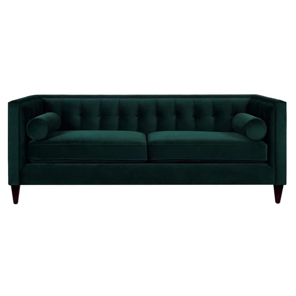 Jack Tufted Tuxedo Sofa Double Cushion, Hunter Green