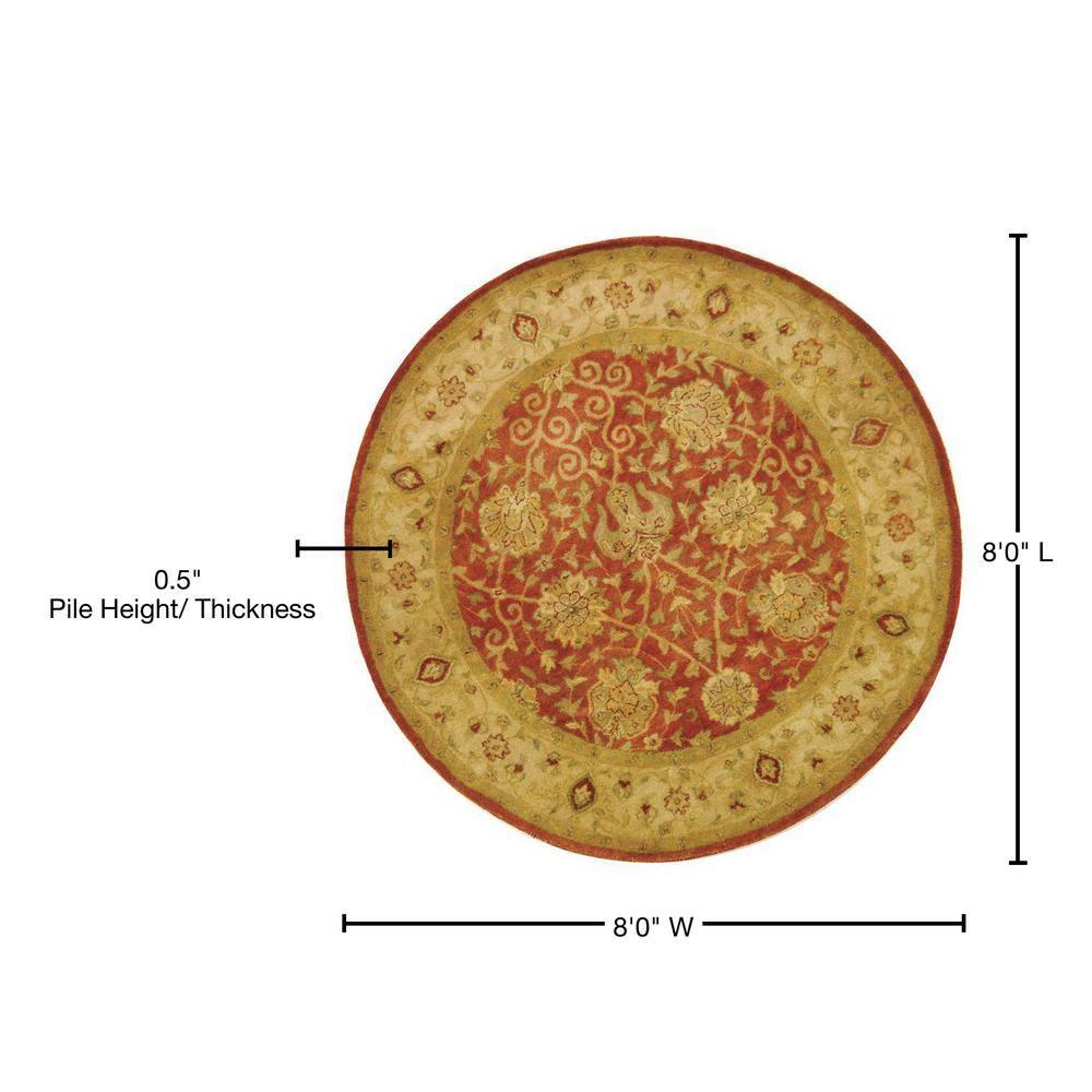 Antiquity AT21 Hand Tufted Indoor Area Rug - Rust - 8' Round - Safavieh