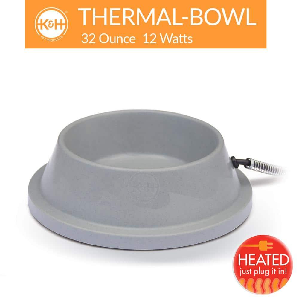 K&H Pet Products Thermal-Bowl 32oz. Slate Gray 12W