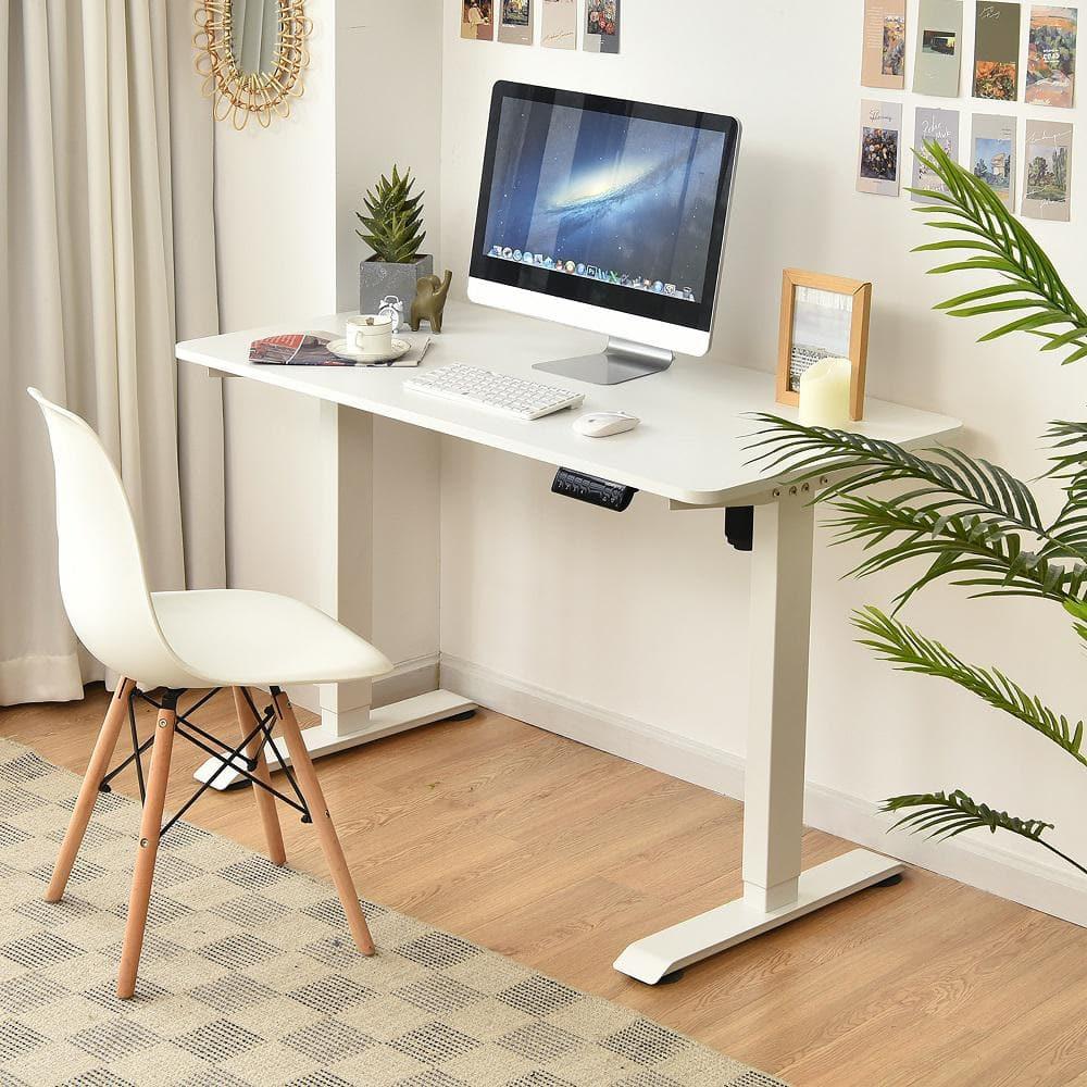 Costway Electric Adjustable Standing Desk Stand up Workstation w/Control White