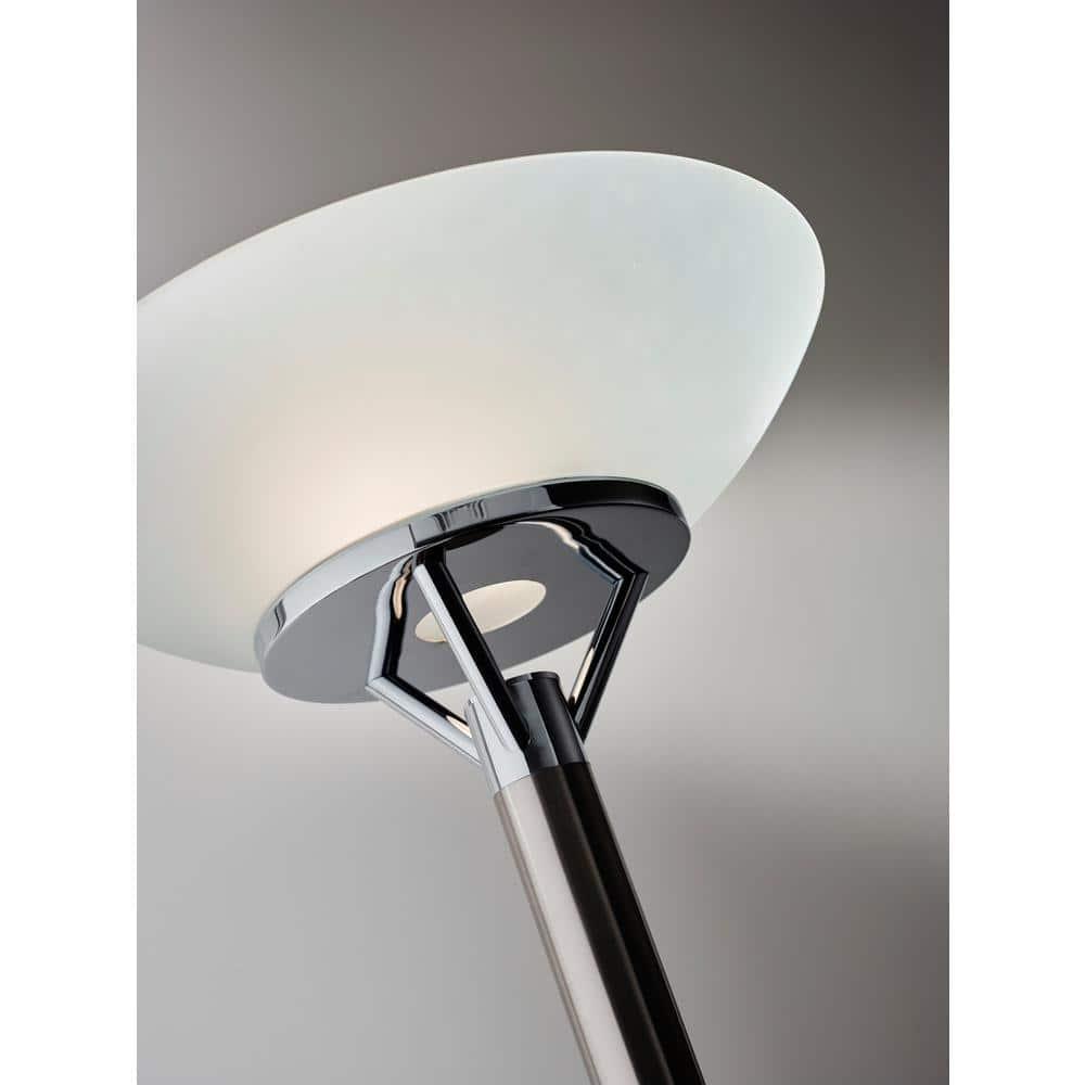71.5" Expo Floor Lamp Silver - Adesso: ETL Listed, Metal Body, Glass Shade, 2 Sockets, Modern Design