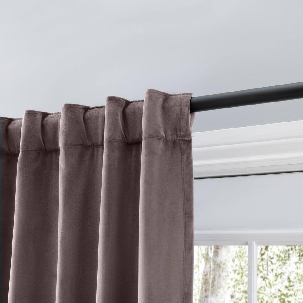 Ricardo Velvet Rod Pocket w/Back Tabs Scalloped Valance w/Backout Lining 50x17 Mauve