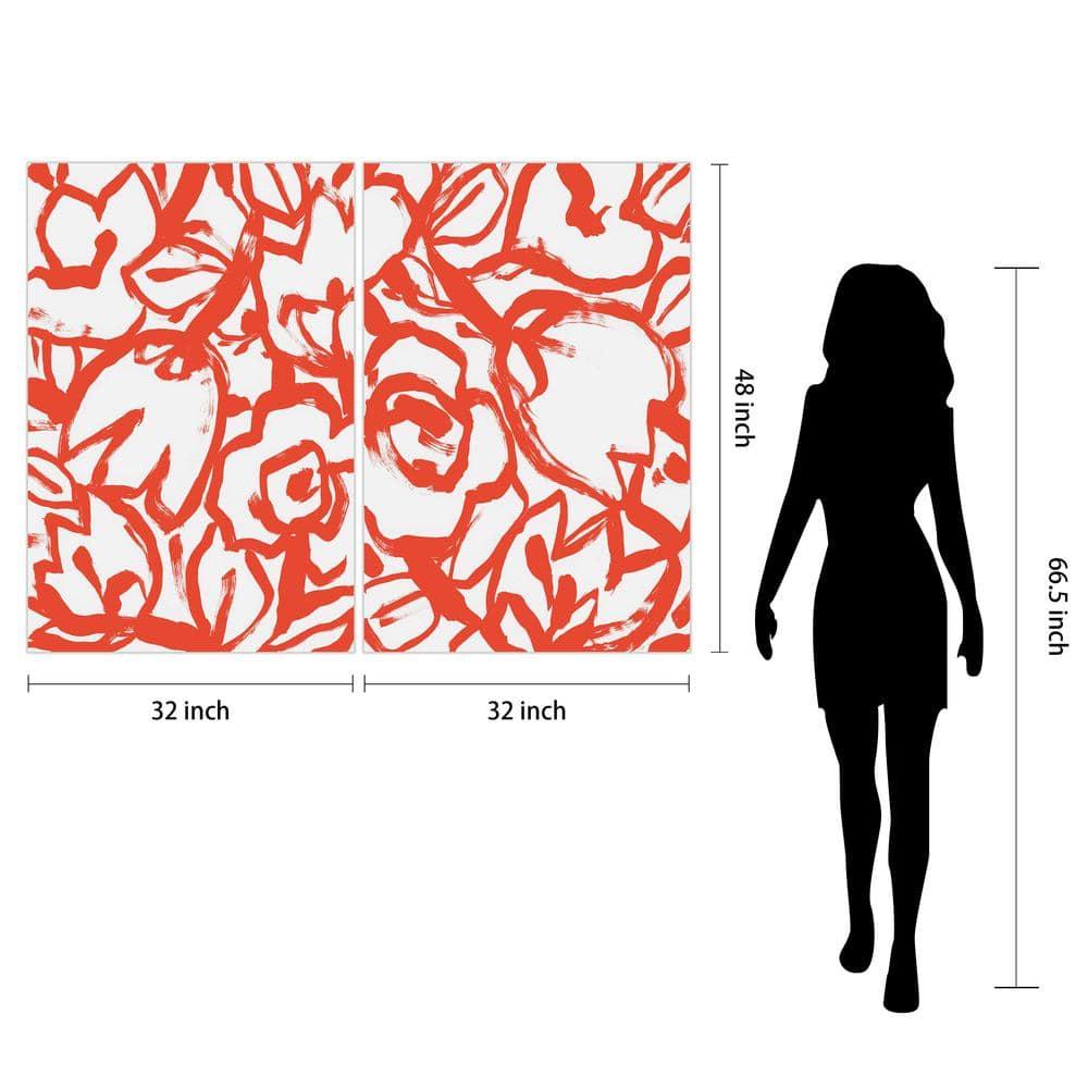 Empire Art Direct " Scarlet Blooms I & II " 2 - Pieces