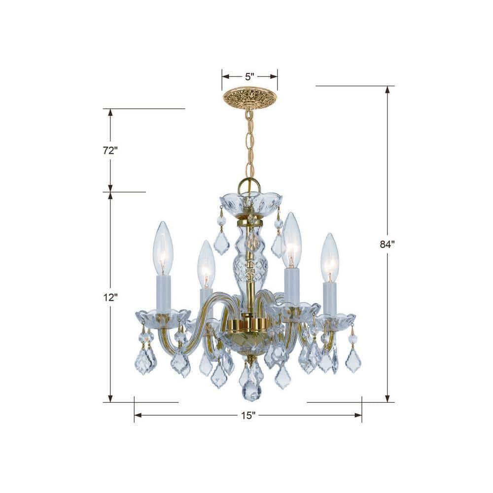Crystorama Lighting - Crystal - Four Light Mini Chandelier in Traditional and