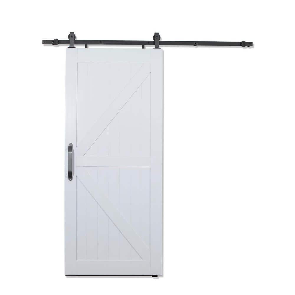 84 x 42 in. White H & K-Style PVC Barn Door Kit