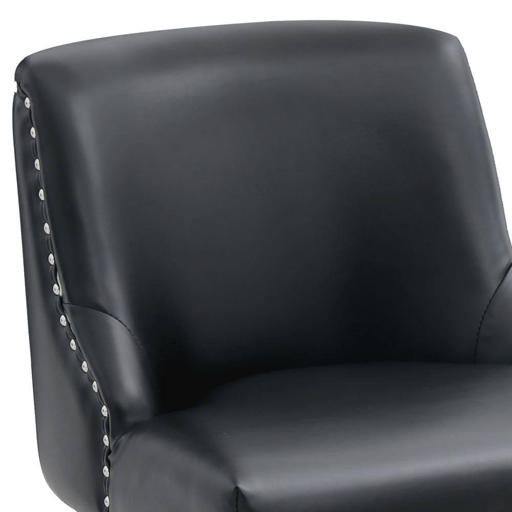 Dycanpo 26''H Swivel Bar Stools with Back Sets of 2 Faux Leather for Home Kitchen Island, Black