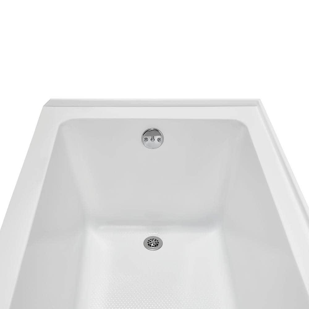 Streamline Bath Streamline 60 in. x 30 in. Acrylic Left-Hand Drain Alcove Bathtub in Glossy White With External Drain NAL-5320-CH
